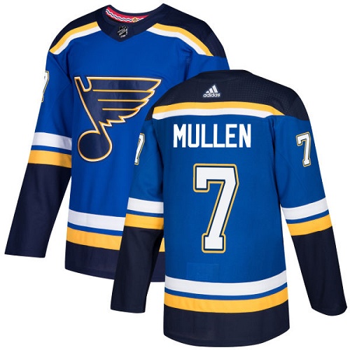 Adidas Men St.Louis Blues 7 Joe Mullen Blue Home Authentic Stitched NHL Jersey